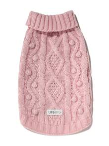 UFBemo Pet Sweater High Collar Pullover, Soft & Lightweight Material, Breathable Cute Pom Pom Knit Sweater Suitable For Cats And Small/Medium Dogs - Pink - View 2