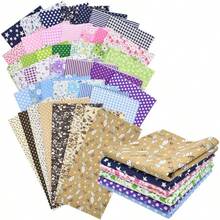 42Pcs 10 Inchx10 Inch Quilting Cotton Fabric Squares Sheets Pre - Cut Multi - Color No Repeat Design Printed Floral Fabric Sewing Scrapbooking Quilting Patchwork - Blue/Brown/Green/Pink/Purple/Navy - View 2