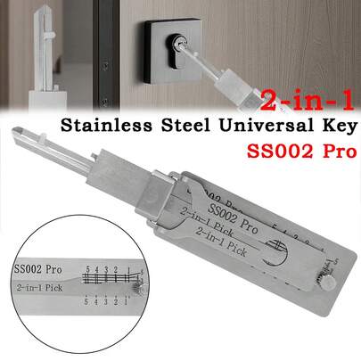 二合一不锈钢钥匙 SS002Pro 解码器 便携式钥匙 O 型环拾取器维修 SS002Pro 直槽钥匙解码器