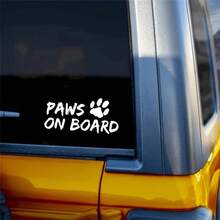 Pet Car Sticker, Dog Vinyl Decal, Pet Safety Sign, Paw Print Car Sticker - A - View 4