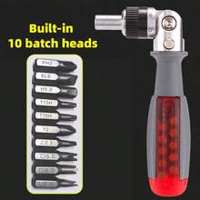 Juego de destornillador de trinquete 10 en 1, incluye puntas estrella, hexagonales, herramienta de reparación de ángulo múltiple - A - Ver 12