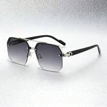 1pc Retro Fashion Men's Double Bridge Aviator Fashion Glasses Frame Design. Suitable For Holiday Decoration, Travel Beach Vacation, Street Photography, Daily Versatile Outings - Multicolor - View 20