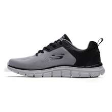 Skechers 男士休闲系带运动鞋，轻便低帮软底舒适通勤日常户外徒步运动鞋 232698-GYBK - 灰色/黑色 - 查看 4