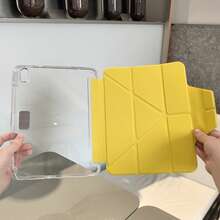 Suitable For HUAWEI MatePad SE 11 "Tablet Protective Case,MatePad Case,Compatible With MatePad 11.5 "Tablet Case,Magnetic Buckle Closure, Multi Angle And Multi Fold Bracket, Built-In Pen Slot, High Transparency Acrylic Back Shell, Anti Bending And Scratch, Sleep Wake-Up, Casual/Simple/Yellow Tablet Protective Cover, - Yellow - View 5