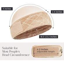 Wide Wig Grip Cap For Women, 2-In-1 Breathable Wig Caps With Velvet Wig Grip Band For Lace Front Wigs, Brown, 1 Piece - Multicolor - View 4