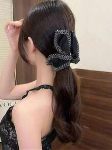 1pc Elegant Fashion Wheat Ear Hair Claw With Rhinestones, High-End Stylish Hairclip For Thick Hair, Suitable For Daily Wear (Wheat Ear Direction Random) Women Hair Accessories Elegant Claw Clip Fashion Hair Clips - Black - View 2