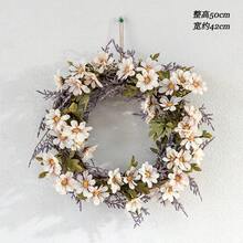 1 Set Romantic Retro Bohemian Style Artificial Rose Flower Wreath - Faux Floral Wall Hanging Decor, Valentine's Day Surprise Gift, Wedding Arch Backdrop, Restaurant Patio Decoration, Outdoor Camping Picnic Photography Prop, Reusable Silk Flower Garland, Suitable For Engagement Party, Living Room Decor, Romantic Aesthetic Home Party Essential - Multicolor - View 16