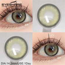 EYESHARE 1Day 日抛型隐形眼镜 绿色镜片 高品质一次性蓝色隐形眼镜 柔软紫色镜片 佩戴舒适 防紫外线镜片 含水量42% 1副/2片 - 綠色 - 查看 3