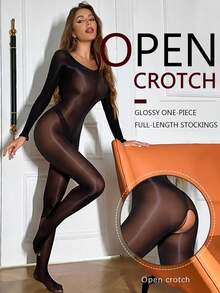 纯色高弹修身连体紧身裤，不易勾丝，性感女孩派对必备 - 彩色 - 查看 2