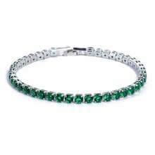 Micro Pave 4.0  Bracelet Chain High-End Light Luxury Jewelry Simple Tennis Chain - 4.0白金白鑽-17cm - 查看 9