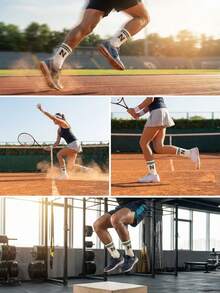 1pair Women's White Fashionable Retro Sport Mid-Calf Socks With Letter Print, Fall