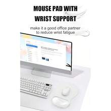 Gel Wrist Rest For ,Ergonomic Pad With Clear Cushioned Pa 1lm Rest,Gel  Pad With Wrist Support,Small Desk Mat,Office Desk Work Accessories For Women,Carpal Tunnel Relief (C-Clear) - C-Clear - 查看 8