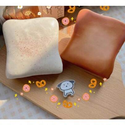 1pc Super Soft Butter Toast Squeeze Stress Relief Toy - Perfect Gift For Birthday, Holiday, Valentine's Day, Back To School