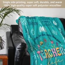 Teacher Appreciation Gifts , Best Teachers Day Gifts From Student, End Of Year Teachers Gift Idea, Teacher Gifts For Graduation Birthday Back To School Blanket,Super Soft Flannel Printed  Blanket,As Birthday Gifts, Family, Wedding, Souvenir Blankets, Polyester Blankets Suitable For All Seasons, Washable, Machine Washable, Lightweight, Breathable, Comfortable, Warm, Unique, 280gsm For Him, Her Personalized Ideal Gifts For Her, Him,  Perfect Nap, Camping, Travel, Home, Daily Life, Office Decoration, Birthday, Anniversary, Valentine's Day, Thanksgiving, Christmas, Halloween, Mother's Day, Father's Day, Wedding, New Year Gifts ,Sofa,Bed,Car,Bedroom,Living Room,Office,  Outdoor Camping, Beach,Wall Decoration - 多色27 - 查看 4