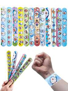 12个/24个哆啦A梦爸爸圆形卡通人物手链，派对手臂装饰道具玩具，派对礼品