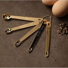 13pcs Stainless Steel Measuring Cup And Spoon Set, Includes Mini Spoons, Rosewood Handles, Baking Tools, Seasoning Spoons, Coffee Spoons, Pink Spoons - Essential Baking Tools, Unique Gift For Kitchen - 13-piece Double-ended Measuring Spoon Set - View 10