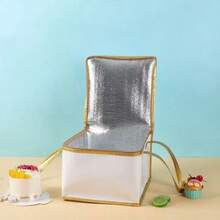 Thick Insulated Cake Delivery Bag, Leak-Proof Waterproof Thermal Bag For Takeout, Hot Pot, Milk Tea, Seafood, Portable Cake Storage Bag, Kitchen Supplies - White - View 5