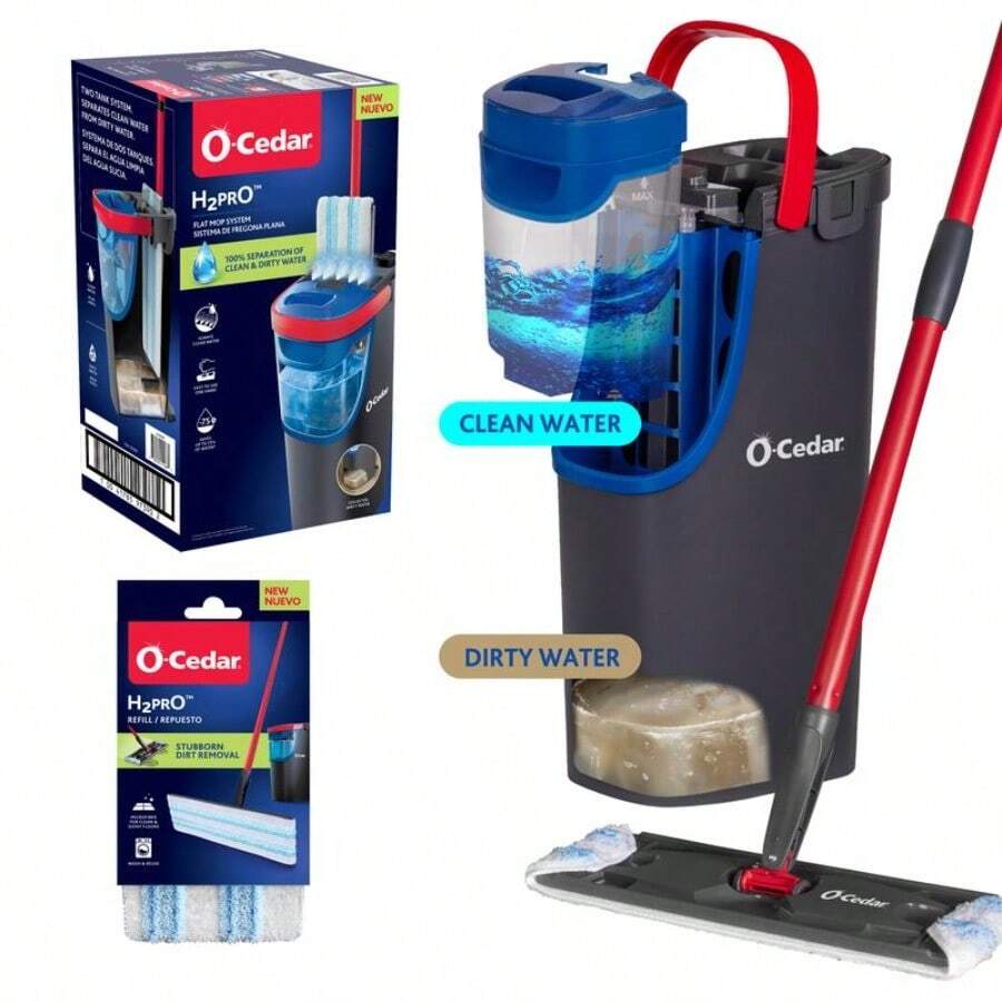 O-Cedar H2prO Flat Mop System - Hệ thống H2pr0 + 1 bình nạp lại - Xem 1