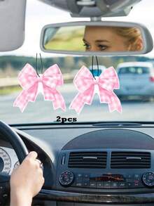 5个可爱粉色蝴蝶结樱桃造型车载香氛挂件，可悬挂于车内，营造清新香氛氛围，适合女性和青少年，可作后视镜/车内装饰，亦可作车内配件或出风口夹式香氛，是圣诞节/情人节的理想礼物，香味可持续30天。 - 彩色 - 查看 21