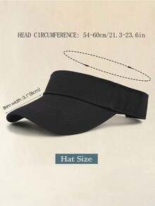 1Pc Unisex Sports Sun Shade Adjustable Visor Cap - 純色帽子 - 查看 8
