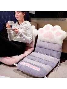 1个猫爪印防滑办公椅垫 - 柔软的薰衣草色和白色可爱设计，100% 聚丙烯材质，符合人体工学支撑，仅限手洗。适用于家庭办公室和客厅装饰，符合人体工学的办公椅，提升工作空间舒适度，趣味设计，舒适支撑，座椅支撑，追求舒适体验者的理想之选。 - 彩色 - 查看 4