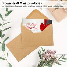 100pcs 4" X 2.75" Mini Kraft Paper Envelopes With Gummed Seal, Suitable For Home And Office Organization - Cowhide - View 3