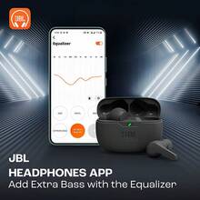 JBL Wave Beam 真无线耳机，深沉低音，半入耳式轻巧设计，全天佩戴舒适，电池续航时间长达 32 小时，IP54 防水，双设备连接，触控操作和语音助手。 - 黑色 - 查看 7