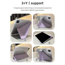 适用于 iPad Air 11 平板电脑的保护壳,iPad 保护壳,Y 型折叠平板电脑保护壳,芋紫色多折叠多角度支架,内置笔槽,高透明亚克力背壳,防刮耐磨,磁吸式设计,自动休眠/唤醒/智能功能,简约/休闲/经典风格,适用于 iPad A16,兼容 iPad 第 11 代平板电脑保护壳,兼容 iPad 10 保护壳 - 蒟蒻紫 - 查看 8