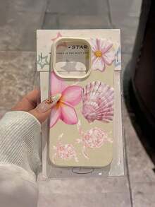 1pc White Starfish & Shell Pattern Full Coverage TPU Shockproof Phone Case, Compatible With IPhone 16, 15, 14, 13, 12, 11 Pro Max, Series - Style 7 (1 Piece) - View 8