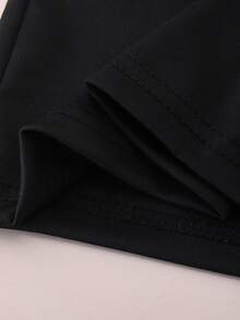 2件套女童运动风翻领无袖背心和白色百褶裙套装，夏季 - 黑色 - 查看 9