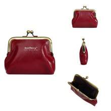 New Baellerry Women's Coin Purse, Korean Style, Made Of Oil Wax Leather, Simple And Fashionable, INS Style Kiss-Lock Bag. - 黃色 - 查看 10