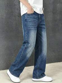 Tween Boy Casual Elastic Waist Jeans, Suitable For Summer And All Seasons - Medium Wash - View 6