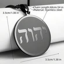 双色金银水晶镶嵌生命符号吊坠项链，幸运符饰品，男士宗教礼物，日常佩戴 - 吊墜項鍊 - 查看 3