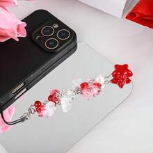 Aesthetic Y2K Phone Charm Cute Cell Phone Charms Star Heart Straps Accessories Keychain Lanyard Women - Đỏ - Xem 5