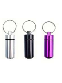 Móc khóa đựng thuốc di động, hộp đựng thuốc mini bằng hợp kim nhôm, chai thuốc kim loại chống thấm nước, thích hợp cho cắm trại và du lịch ngoài trời. - Nhiều màu - Xem 12