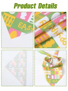 2件装复活节宠物围巾，狗狗口水巾，兔子、鸡蛋、胡萝卜图案，可调节尺寸，宠物围巾，宠物领巾，宠物日常穿搭拍照道具，复活节彩蛋寻宝派对用品，复活节快乐装饰，复活节兔子装饰，狗狗用品，宠物用品，猫咪配件，狗狗用品，送给爱狗人士的完美复活节礼物 - 彩色 - 查看 12