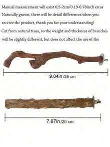 5 Stücke Vogelstangen Set, natürliche Holz Papageien Stangen, 3 Stücke Traubeneichen Stangen, 2 Stücke Ständer, Krallenschleifer, Tiger Streifen Papageien Kaustock, Trainingsäste, geeignet für Nymphensittiche, kleine & mittlere Vögel - Verschiedenfarbig - Übersicht 3