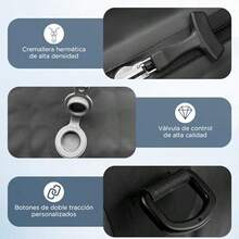 YEUSS WEWI 2PCS Bolsa de Compresion Viaje con 17L y 16 L,Airless Bag Reutilizable,Bolsas Empacar al Vacio Impermeable IPX8,Bolsas de Vacio para Ropa Viajes,para Maletas de Viaje y Mochila(Bomba Elctrica) - gris+sin ventana - Ver 5