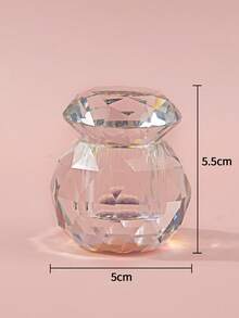 1pc Diamond-Shaped Glass Crystal Nail Brush Cleaning Cup, Nail Art Tool - Clear - View 5