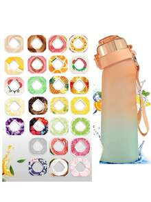 1 Botol Air Ombre dengan 1 Kapsul Pewangi Acak, 0 Gula 0 Kalori, Gelas Air untuk Aktivitas Luar Ruangan - MultiWarna - View 5