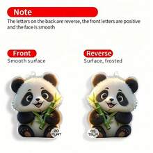 2D Flat Panda Holding Bamboo Eating Bamboo Pendant Earrings, Fashionable Jewelry, Party Gifts, Holiday Gifts For Family And Friends - 彩色 - 查看 3