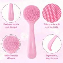 1pc/2pcs Silicone Facial Cleansing Brush, Manual Silicone Exfoliating Brush, Reusable, Removes Makeup Residue And Blackheads, Face Massage - Multicolor - View 9
