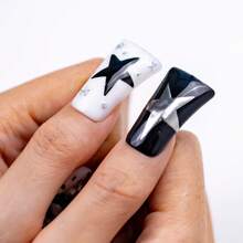 10Pcs Premium Handmade Long Duck Bill 3D Dollar Sign Star-Moon Bag Embellishments Black White Nude Pink Rhinestone Rivet Edgy High-Street Style Reusable Gift For Trendsetters Summer Easter - 彩色 - 查看 9