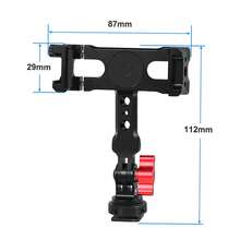 Universal Mobile Phone Holder Clip Clamp Cold Shoe Base 1/4 3/8 Tripod Adapter Mount Knob Lock For 62~87mm Smartphones Bracket - Black - View 11