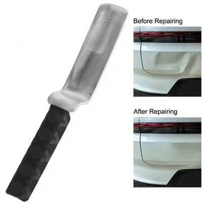 [Dent Repair Tool] 1pc Auto Dent Repair Tool KnockdownPaddle, Stainless Steel Knockout Pad With Nonslip Rubber Grip For Damage Automobile Dent Repair Tool Tap Down Paddle