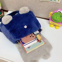 Disney Zootopia Judy Hopps & Nick Wilde Large Capacity Shoulder Bag/Backpack/Crossbody Bag, Plush Flap Bookbag - Burnt Orange - View 5