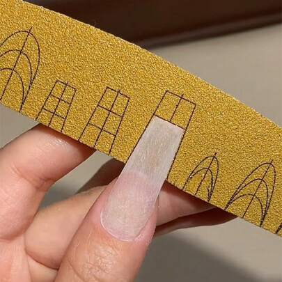 Bộ 2 dũa và đánh bóng móng hai mặt chuyên nghiệp, độ nhám 100/180, phù hợp cho móng acrylic, gel và móng tự nhiên, có thể rửa sạch, kèm thước kẻ và khuôn mẫu hình móng, dụng cụ làm móng, phụ kiện chăm sóc móng.