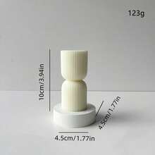 1pc Geometric Cylinder & Cone Soy Wax Candle, White French Vanilla Scented, Best Friend Gift, Wedding Gift For Her, Christmas Cone Candle Decor, Fragrance Home Decoration - Multicolor - View 4