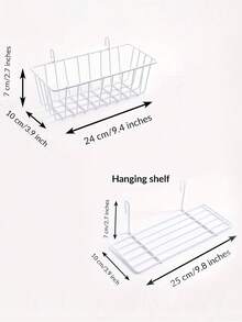 1个18*14英寸墙面网格架，铁丝网相框，壁挂式收纳架，适用于房间、宿舍、办公室展示板、返校活动，白色 - 白色 - 查看 9