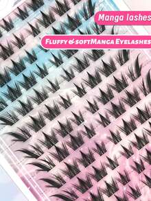 D型卷翘漫画风格假睫毛，完美弧度，104簇大容量单簇假睫毛，新手友好，可重复使用，高品质睫毛套装，适合打造动漫风和日常妆容，可爱小礼物，旅行必备，方便携带。 - D - 查看 2